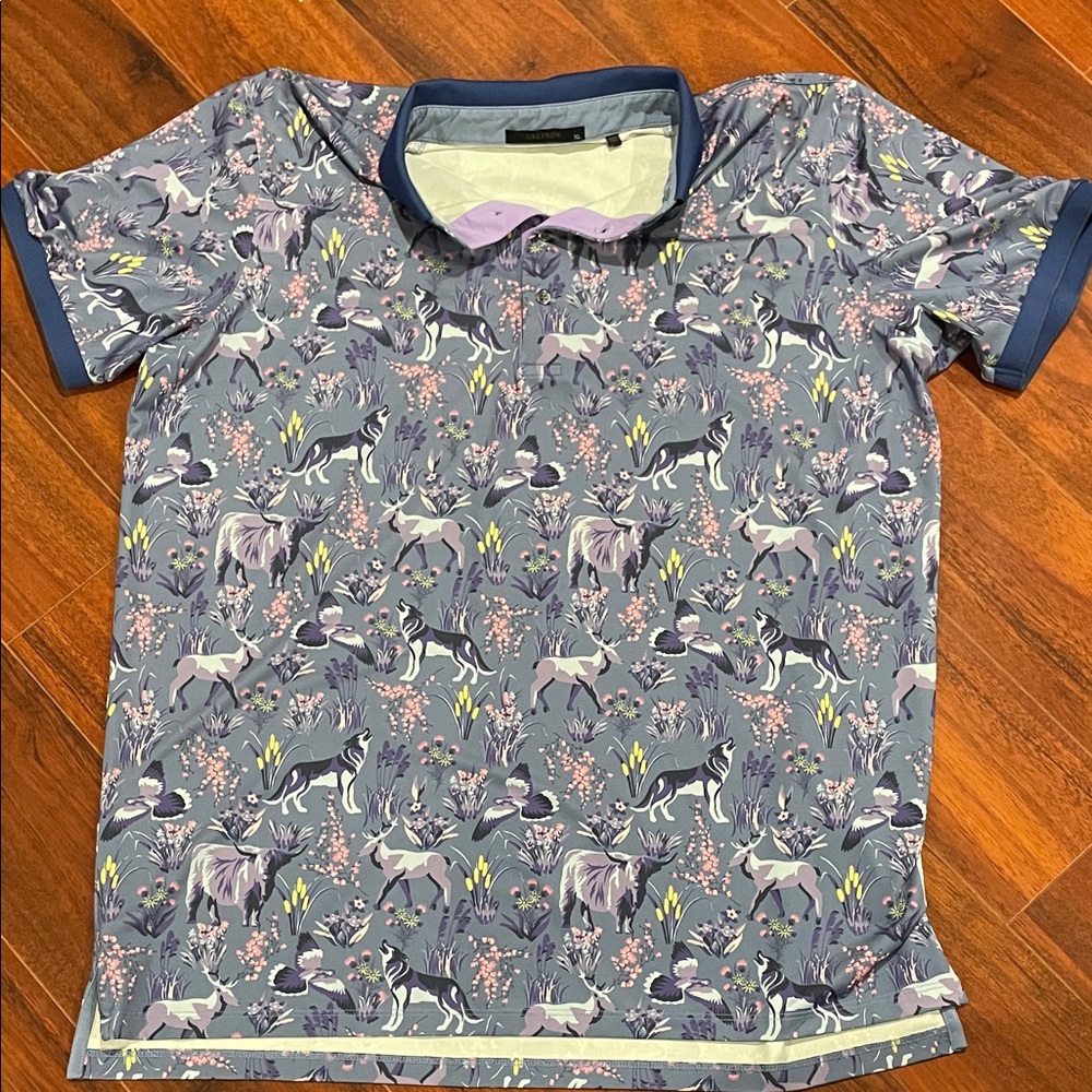 Greyson Men’s Polo Golf Shirt Size XL- Animal theme